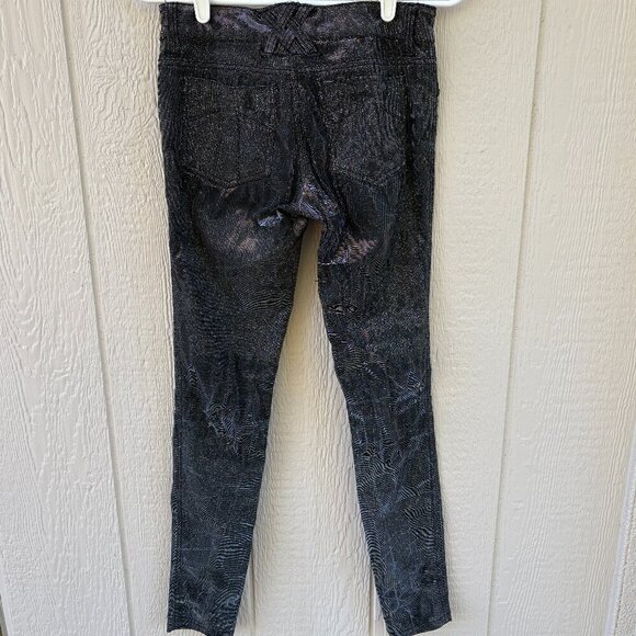 Tripp NYC Glitter Pants Women's 27 Back Silver Grunge Emo Goth Skull Party NYE - Picture 8 of 11